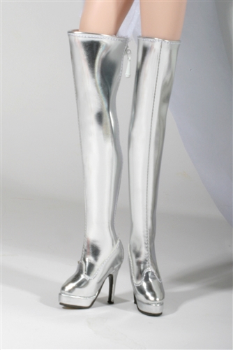 Tall Silver Boots