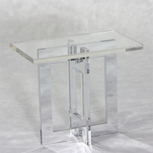 Contemporary End Table with Mirror Base. L4.75" X W3" X H4.25" (Perfectly Scaled for Vita and most 16" Fashion Dolls) Some Assembly Required.