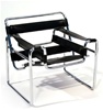 Tubular Chair - Black (Perfectly scaled for 12" Fashion Dolls) Highly detailed chrome plated metal frame and leatherette seats.