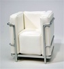 Modern Chair - White (Perfectly scaled for 12" Fashion Dolls) Highly detailed metal frame and leatherette seat.