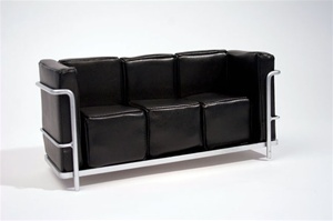 #28535 Modern Couch - Black (Perfectly scaled for 12" Fashion Dolls)