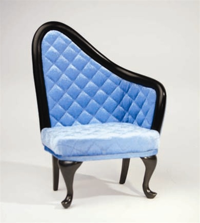 French Chair - Blue - Left Oriented (Perfectly scaled for Vita and most 16" Fashion Dolls)