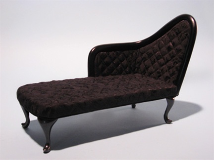 French Chaise - Noir - (Perfectly scaled for Vita and most 16" Fashion Dolls)