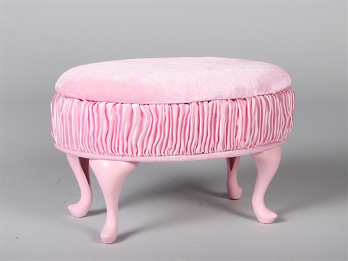 PRINCESS OTTOMAN- PINK (Perfectly scaled for Vita and most 16" Fashion Dolls)