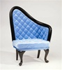 French Chair - Blue - Left Oriented (Perfectly scaled for Vita and most 16" Fashion Dolls)