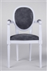 Louis XVI Style ArmChair - French White (Perfectly scaled for Vita and most 16" Fashion Dolls) Minor assembly of inserting chair's legs to frame required.