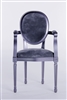 Louis XVI Style ArmChair - Pewter (Perfectly scaled for Vita and most 16" Fashion Dolls) Minor assembly of inserting chair's legs to frame required.