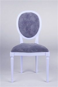 Louis XVI Style Chair - French White (Perfectly scaled for Vita and most 16" Fashion Dolls) Minor assembly of inserting chair's legs to frame required.