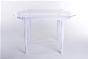 #28830 Louis XVI Style Oval Table - White